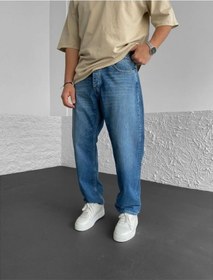 Resim Vikingsjeans Mavi Yıkamalı Baggy Jeans Mavi 