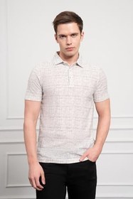 Resim Morven Erkek Nefti Trend Polo Yaka Desenli Dynamic Fit Rahat Kesim T-Shirt 