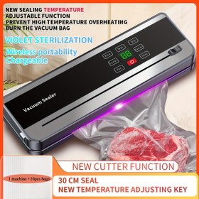 Resim USB Şarjlı C618 Vakum Sızdırmazlık Makinesi 10 Torba ile, Kuru ve Islak Sızdırmazlık Makinesi, Çok Fonksiyonlu Vakum Gıda Sızdırmazlık Makinesi Kompakt Vakum Gıda Koruma. en iyi doğum günü hediyesi, Babalar Günü, Anneler Günü hediyesi. Noel hediyesi. 
