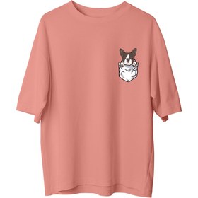Resim Köpek Cep - Oversize T-Shirt - S / Somon 