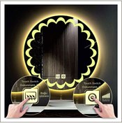 Resim GLOBAL LED MIRROR 90 Cm Günışığı Ledli Tasarım Kumlamalı Dokunmatik Tuşlu Buğu Önleyicili Banyo Aynası Makyaj Aynası 