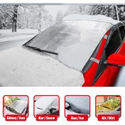 Resim 4 Mevsim Oto Ön Cam Brandası Araç Camı Buzlanma Önleyici ve Koruyucu Branda Cam Üstü Kar Örtüsü Buz Brandası Güneş Önleyici 156 x 90 cm 