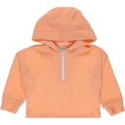 Resim Panço Kız Bebek Kapüşonlu Havlu Somon Sweatshirt 