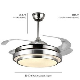 Resim End Gizli Kanat Avizeli Tavan Vantilatörü 