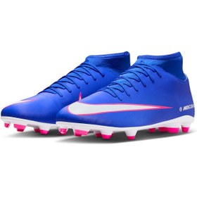 Resim Nike Mercurial Superfly 10 Club Fg/Mg FQ8314 Çoraplı Profesyonel Erkek Krampon MAVİ 