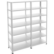 Resim Rafburada 7 Katlı Duble Galvaniz Çelik Raf.depo,arşiv,dosya Rafı. 0.70 MM-31X93-200CM 