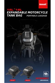 Resim Rhinowalk MTR3001KC Su Geçirmez Genişleyebilir Motosiklet Tank Çantası (15-18L) 