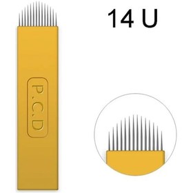 Resim P.c.d 14 U Blade Gold Microblading İğnesi 100 Adet Diğer 