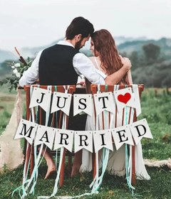 Resim Hiras Dizayn Dev Just Married Düğün Banner Afişi Kına Gecesi Bride To Be Bekarlığa Veda Süsü Kalın Karton 12parça 