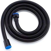 Resim Yapıtaşı Siyah Banyo Duş Spiral Hortumu 150cm 