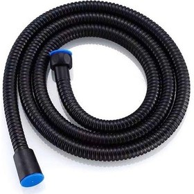 Resim Yapıtaşı Siyah Banyo Duş Spiral Hortumu 150cm 