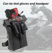 Resim Lemestar Siyah Deri Detaylı 2.2l Kapasiteli Motosiklet Bacak Çantası - Su Geçirmez 
