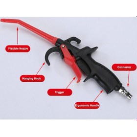 Resim Hava Üfleme Tabancası, Genişletilmiş Memeli Kompresör Siyah Ve Kırmızı 