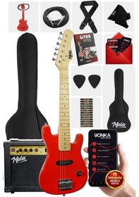 Resim Midex Ceg-30rd 4-6 Yaş Çocuklar İçin Amfili Full 1/4 30 İnç Elektro Gitar Seti Red 
