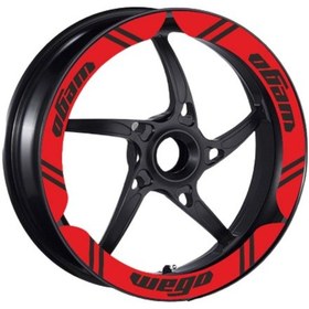 Resim Tvs Wego 110 2012-22 Uyumlu Kırmızı Geniş Jant Şeridi 