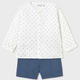 Resim Mayoral Erkek Bebek Gömlek Şort Takım Mavi 