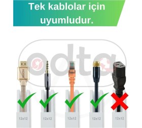Resim Mikasso 4 Metre (12X12MM) Kedinden Yapışkanlı Kablo Kanalı | 4m (10 Adet x 40CM) Kablo Gizleyici 