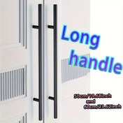 Resim Modern Mat Siyah & Altın Genişletilmiş Gardırop Kolu - Dayanıklı Alüminyum Alaşım, 50.8cm/60.96cm Uzunlukta Ceket Dolapları, Ayakkabı Depolama, Banyo Kapıları İçin - Vidalar Dahil 