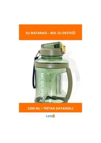 Resim 2200ml Ergonomik Sızdırmaz Su Matarası Tritan Çok Renkli 