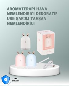 Resim AyrStore 200 ml Tavşan Kulaklı Ultrasonik Hava Nemlendirici ve Gece Lambası 