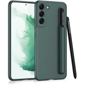 Resim Fogy Galaxy S22 Kılıf Kamera Korumalı Ultra Ince Kalem Bölmeli Şık Kapak 