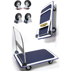 Resim Deko Katlanır Sap Koli Yük Çuval Paket Taşıma El Arabası 4 Tekerlek Platformlu Taşıma Arabası Max 300 kg 