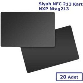 Resim Dijital Kartvizit için Siyah NFC 213 Kart NXP Ntag213 [20 adet] 