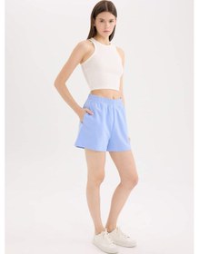 Resim Defacto Beli Lastikli Cepli Düz Paça Şort U3357az25smbe305 Mavi 