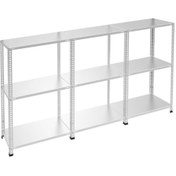 Resim Raf Burada 3 Katlı 3'lü Galvaniz Çelik Raf - Depo, Arşiv, Kiler, Dosya, Market Rafı-31x60 cm-50 cm-1.50 mm 