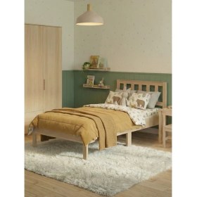 Resim Kukka KHS500 Doğal Ahşap Tek Kişilik Yetişkin Karyola (90X190 Cm) 