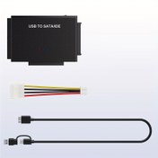 Resim Sabit Disk Okuyucu, IDE SATA'dan USB 3.0'a Bağlayıcı, USB + Tip C Harici Sabit Disk Veri Ultra Kurtarma Dönüştürücü ile USB-C ve USB-A Bağlantıları için 2.5/3.5 HDD/SSD, 5.25 DVD-ROM, CD-ROM, CD-RW, DVD-RW, DVD+RW Optik Sürücü - Güvenilir Veri Kurtarma ve Aktarım, Güç Adaptörü Dahil Değildir 