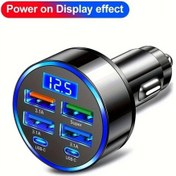Resim Turcoshop11 Siyah Xjdr Hızlı Şarj 2pd 4usb Araç Şarj Cihazı Pd Qc3.0 Type C Adaptör 