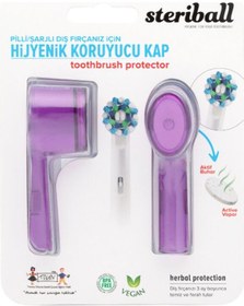 Resim Steriball Pilli Veya Şarjlı Diş Fırçaları İçin Hijyenik Diş Fırçası Kabı - Mor 