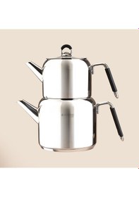 Resim Kitchen Vetra Çaydanlık - Gri - 2,45 Lt + 1,35 Lt Çok Renkli 