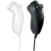 Resim Siyah Beyaz-2 Adet-sol Sağ El Nunchuck Wii El Kavisli Oyun Kolu Denetleyicisi Nintendo Wii Oyun Denetleyicisi Nunchuck Wii Gamepad Için 
