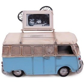 Resim Dekoratif Metal Minibüs Çerçeveli Ve Kumbaralı Hediyelik - 