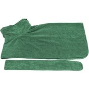 Resim Fortunelane Yeşil Kapüşonlu Koral Yünü Köpek Banyo Pelerini - Su Emici, Bel Şortlu, S Boyutu, Stokta Var 