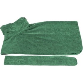 Resim Fortunelane Yeşil Kapüşonlu Koral Yünü Köpek Banyo Pelerini - Su Emici, Bel Şortlu, S Boyutu, Stokta Var 