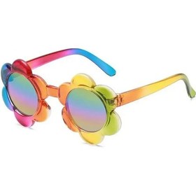 Resim Moonbıffy Çocuk Güneş Gözlüğü - Yuvarlak Çerçeveli, Gökkuşağı Renkli, Açık Hava Aktiviteleri İçin Chınawhıte51gri Gri 