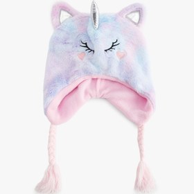 Resim Kız Çocuk Unicorn Detaylı Kulaklı Bere 