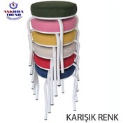 Resim Tabure (Beyaz Ayaklı) ((6 Adet)-Mutfak Balkon Tabur... 