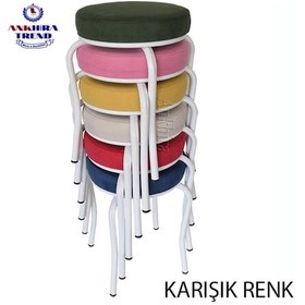 Resim Tabure (Beyaz Ayaklı) ((6 Adet)-Mutfak Balkon Tabur... 