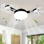 Resim HOTU Akıllı Tavan Fanı Işığı Uzaktan Kumanda ile - 3 Hız, Ayarlanabilir Gece Lambası, LED, Zamanlayıcı Fonksiyonu, E26/E27 Taban, Kolay Kurulum, Kablolama Gerektirmez, Yatak Odası, Oturma Odası, Garaj, Ev Ofisi, Yatak Odası Tavan Işığı için Mükemmel | Modern Tavan Fanı | Ayarlanabilir Işık Parlaklığı, Tavan Fanı 