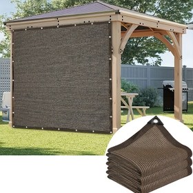 Resim Güneşlik Kumaş - Mocha Kahverengi %95 UV Koruma, İp Halkalı, Donmaya Karşı Koruma, Nefes Alabilir ve Serin, Bahçe Veranda Güneşlik Ağı, Bitki Güneşlik Yelkeni Serası Dış Mekan Gazebo Çim Güneşlik Kumaşı, Köpek Kulübesi Tavuk Kümesi İçin Kullanılır, Güneşlik Yelkeni Daha Kolay Asılır 
