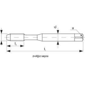 Resim Fett M10 Narex 1500 Dın N-371B Tin Hsse Düz Kanal Uç Bilemeli Makina Kılavuzu 
