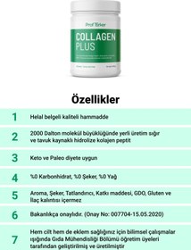 Resim ProfTürker Collagen Plus 400gr - Kolajen Glukozamin Kondroitin MSM Boswellia Takviyesi - Aromasız 
