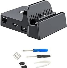 Resim Onyehn Taşınabilir TV Dock Yerleştirme İstasyonu Yedek Kabuk DIY Şarj Dock Nintendo Anahtarı OLED için Soğutma Standı (Sadece Shell kılıf) 