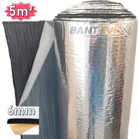 Resim Bant Evi Oto Ses Yalıtım Malzemesi Folyolu 5m2 Araç Karavan Ses Isı Izolasyonu Süngeri 6mm Yapışkanlı 