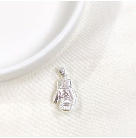 Resim Boks Eldiveni Gümüş Kolye Ucu 2 Cm Beyaz 