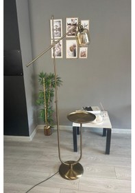 Resim Monla Eskitme Gövde Bal Rengi Cam Lambader U Tepsili Makas Gövde Modern Oturma Odası Natural 